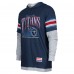 Футболка с длинным рукавом с капюшоном Tennessee Titans New Era Twofer - Navy