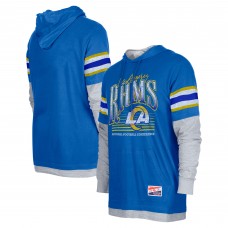 Los Angeles Rams New Era Twofer Long Sleeve Hooded T-Shirt - Royal
