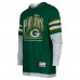 Футболка Green Bay Packers New Era Green Twofer Long Sleeve Hooded