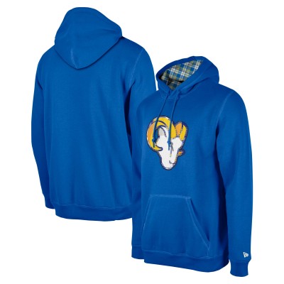 Los Angeles Rams New Era 3rd Down Plaid Pullover Hoodie - Royal