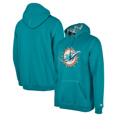 Толстовка Miami Dolphins New Era Teal 3rd Down Plaid