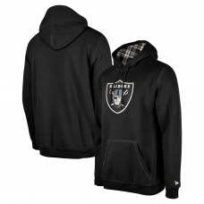 Las Vegas Raiders New Era Black 3rd Down Plaid Pullover Hoodie