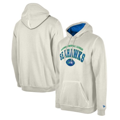 Seattle Seahawks New Era Cream Historic 3rd Down Pullover Hoodie