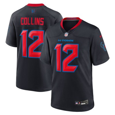 Игровая джерси Houston Texans Nico Collins Nike Navy 2nd Alternate Game
