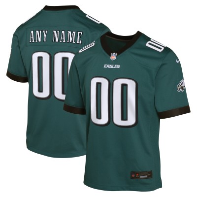 Подростковая Philadelphia Eagles Nike Midnight Green Custom Game Jersey