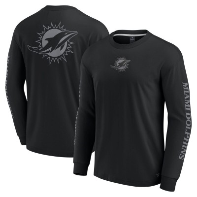 Футболка с длинным рукавом Unisex Miami Dolphins Fanatics Black Elements Strive