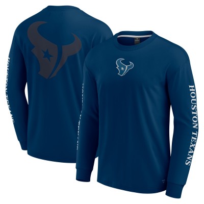 Футболка с длинным рукавом Unisex Houston Texans Fanatics Navy Elements Strive
