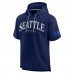 Unisex Seattle Seahawks Fanatics College Navy Elements Ready Short Sleeve Pullover Hoodie