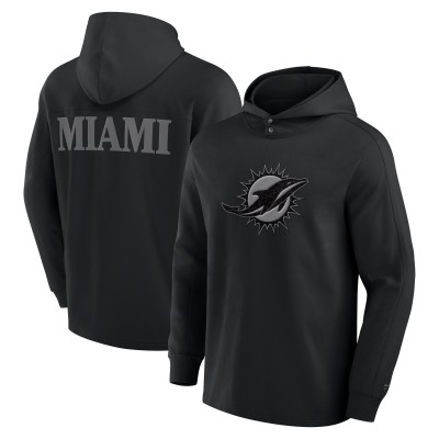 Футболка с длинным рукавом с капюшоном Miami Dolphins Fanatics Black Elements Blaze Tri-Blend