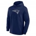 New England Patriots Fanatics Navy Elements Blaze Tri-Blend Long Sleeve Hoodie T-Shirt