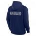 New England Patriots Fanatics Navy Elements Blaze Tri-Blend Long Sleeve Hoodie T-Shirt