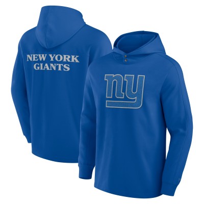 New York Giants Fanatics Royal Elements Blaze Tri-Blend Long Sleeve Hoodie T-Shirt