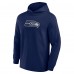 Seattle Seahawks Fanatics College Navy Elements Blaze Tri-Blend Long Sleeve Hoodie T-Shirt