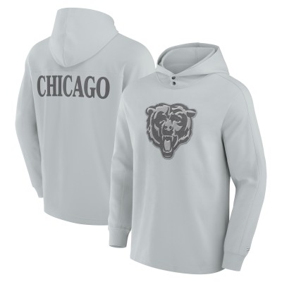 Футболка с длинным рукавом с капюшоном Chicago Bears Fanatics Gray Elements Blaze Tri-Blend