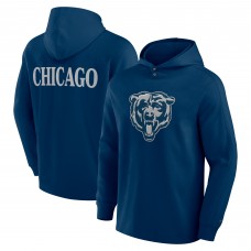 Футболка с длинным рукавом с капюшоном Chicago Bears Fanatics Navy Elements Blaze Tri-Blend