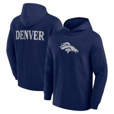 Футболка с длинным рукавом с капюшоном Denver Broncos Fanatics Navy Elements Blaze Tri-Blend
