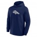 Футболка с длинным рукавом с капюшоном Denver Broncos Fanatics Navy Elements Blaze Tri-Blend