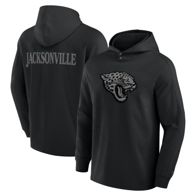 Jacksonville Jaguars Fanatics Black Elements Blaze Tri-Blend Long Sleeve Hoodie T-Shirt