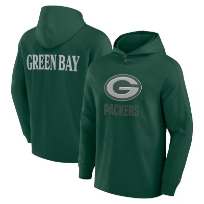Футболка с длинным рукавом с капюшоном Green Bay Packers Fanatics Green Elements Blaze Tri-Blend