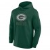 Футболка с длинным рукавом с капюшоном Green Bay Packers Fanatics Green Elements Blaze Tri-Blend