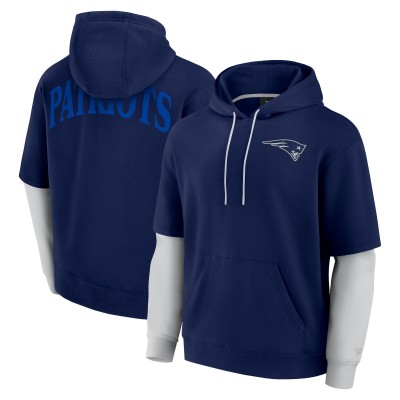 Unisex New England Patriots Fanatics Navy Sleek Elements Pullover Hoodie