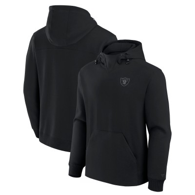Unisex Las Vegas Raiders Fanatics Black Front Office Tonal Tri-Blend Pullover Hoodie