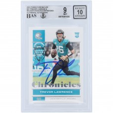 Trevor Lawrence Jacksonville Jaguars Autographed 2021 Panini Chronicles #47 Beckett Fanatics Witnessed Authenticated 9/10 Rookie Card