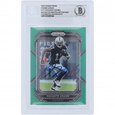 Davante Adams Las Vegas Raiders Autographed 2022 Panini Prizm Green Prizm #171 Beckett Fanatics Witnessed Authenticated Card