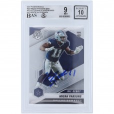 Micah Parsons Dallas Cowboys Autographed 2021 Panini Mosaic #257 Beckett Fanatics Witnessed Authenticated 9/10 Rookie Card