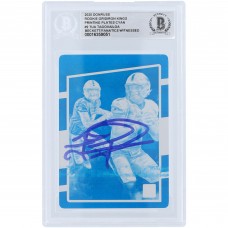 Tua Tagovailoa Miami Dolphins Autographed 2020 Panini Donruss Gridiron Kings Cyan Printing Plate #2 #1/1 Beckett Fanatics Witnessed Authenticated Rookie Card