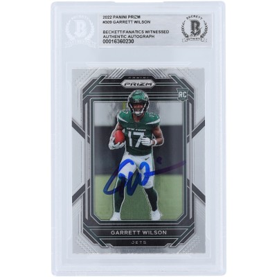 Garrett Wilson New York Jets Autographed 2022 Panini Prizm #309 Beckett Fanatics Witnessed Authenticated Rookie Card