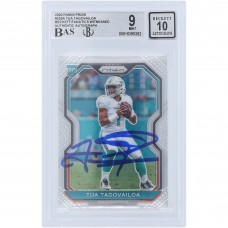 Tua Tagovailoa Miami Dolphins Autographed 2020 Panini Prizm #339 Beckett Fanatics Witnessed Authenticated 9/10 Rookie Card
