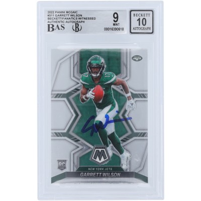 Garrett Wilson New York Jets Autographed 2022 Panini Mosaic #311 Beckett Fanatics Witnessed Authenticated 9/10 Rookie Card