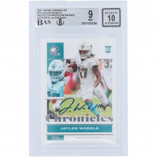 Jaylen Waddle Miami Dolphins Autographed 2021 Panini Chronicles #76 Beckett Fanatics Witnessed Authenticated 9/10 Rookie Card