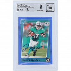 Jaylen Waddle Miami Dolphins Autographed 2021 Panini Donruss Rated Rookie Press Proof Blue #263 Beckett Fanatics Witnessed Authenticated 9/10 Rookie Card