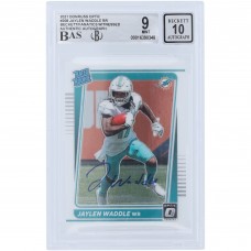 Jaylen Waddle Miami Dolphins Autographed 2021 Panini Donruss Optic Rated Rookie #208 Beckett Fanatics Witnessed Authenticated 9/10 Rookie Card