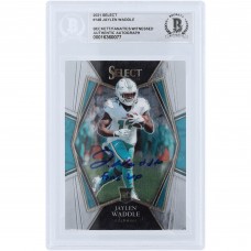 Jaylen Waddle Miami Dolphins Autographed 2021 Panini Select Premier Level #148 Beckett Fanatics Witnessed Authenticated Rookie Card with Fins Up Inscription