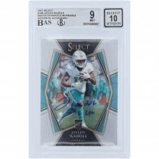 Jaylen Waddle Miami Dolphins Autographed 2021 Panini Select Premier Level #148 Beckett Fanatics Witnessed Authenticated 9/10 Rookie Card with Fins Up Inscription