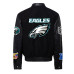 Куртка Philadelphia Eagles Jeff Hamilton Wool & Leather Full-Snap Varsity - Black