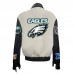 Куртка на кнопках Philadelphia Eagles Jeff Hamilton Wool & Leather - White