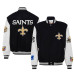 Куртка на кнопках New Orleans Saints Jeff Hamilton Black Wool & Leather Varsity Куртка на кнопках New Orleans Saints Jeff Hamilton Black Wool & Leather Varsity