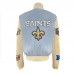 Куртка на кнопках New Orleans Saints Jeff Hamilton Wool & Leather - Light Blue