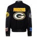Куртка на кнопках Green Bay Packers Jeff Hamilton Wool & Leather Varsity - Black
