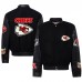 Куртка на кнопках Kansas City Chiefs Jeff Hamilton Wool & Leather Varsity - Black