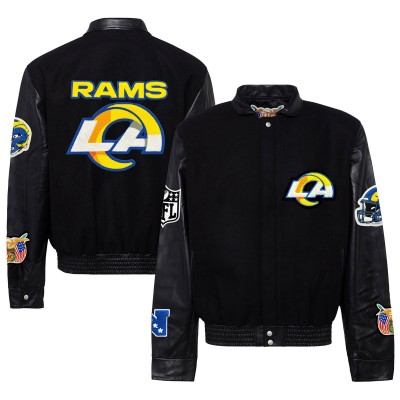 Куртка на кнопках Los Angeles Rams Jeff Hamilton Wool & Leather - Black