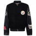 Pittsburgh Steelers Jeff Hamilton Black Wool & Leather Full-Snap Varsity Jacket