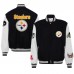 Куртка на кнопках Pittsburgh Steelers Jeff Hamilton Wool & Leather Varsity - Black
