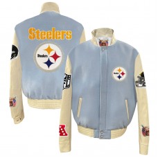 Куртка на кнопках Pittsburgh Steelers Jeff Hamilton Light Blue Wool & Leather