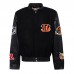 Куртка на кнопках Cincinnati Bengals Jeff Hamilton Wool & Leather Varsity - Black