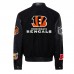 Куртка на кнопках Cincinnati Bengals Jeff Hamilton Wool & Leather Varsity - Black